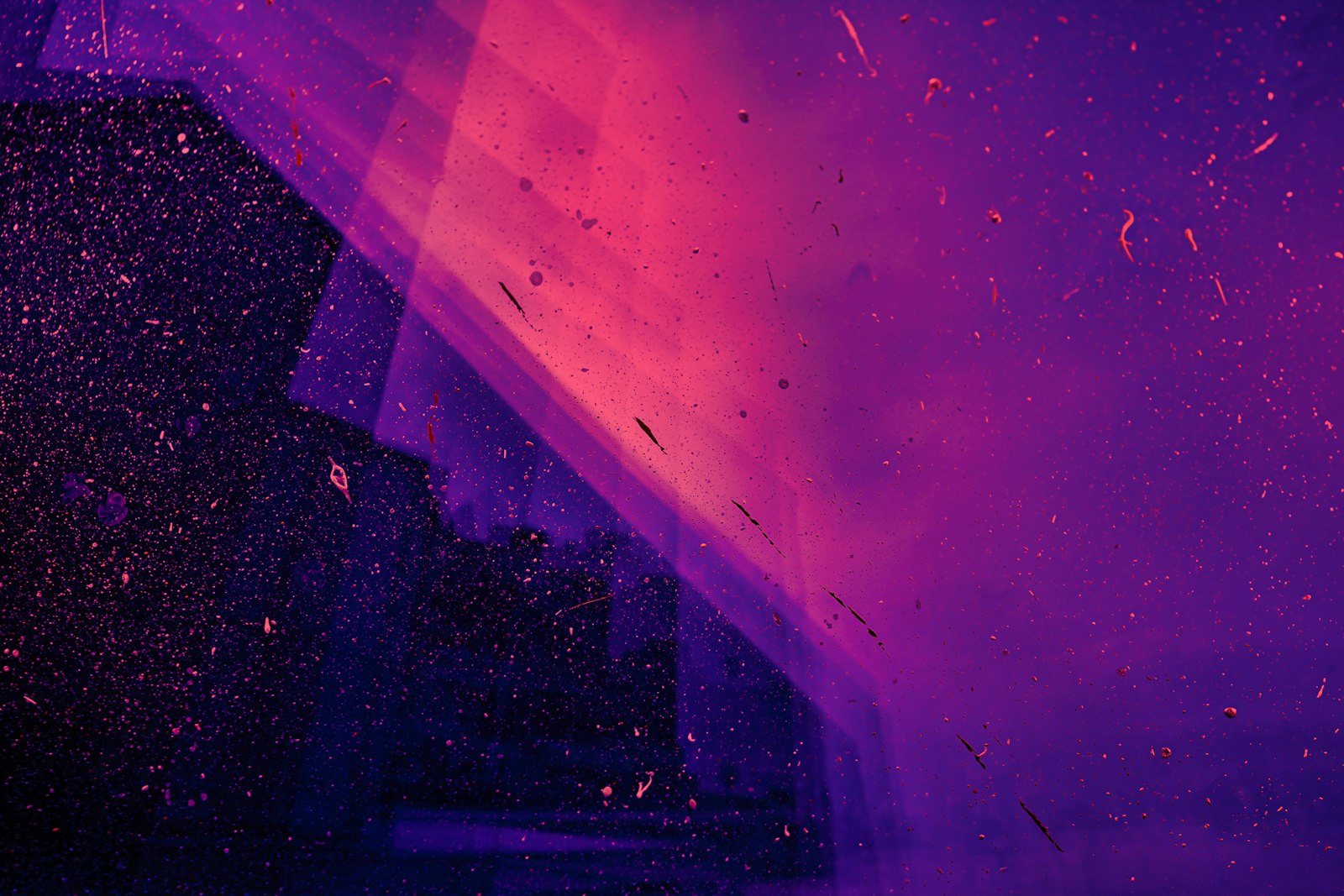 Neon glow in a dark room that already has soft ambient light